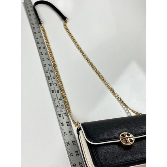 Tory Burch Duet Chain Convertible Shoulder Bag Black Ivory Gold 6.5 x 2.5 x 5 N0 - Picture 10 of 10